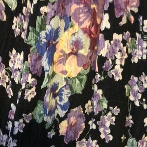 Floral crinkle full length skirt